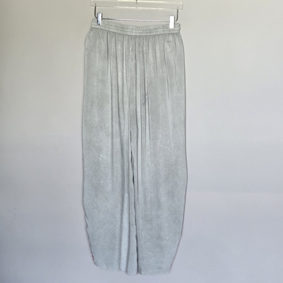 Naisha Bohemian Embroidered Wide-Leg Split-Leg Palazzo Beachy Pants O/S - Picture 9 of 10